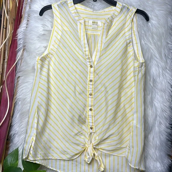 ANTHROPOLOGIE Maeve Striped Sleeveless Button-Down - Picture 1 of 3